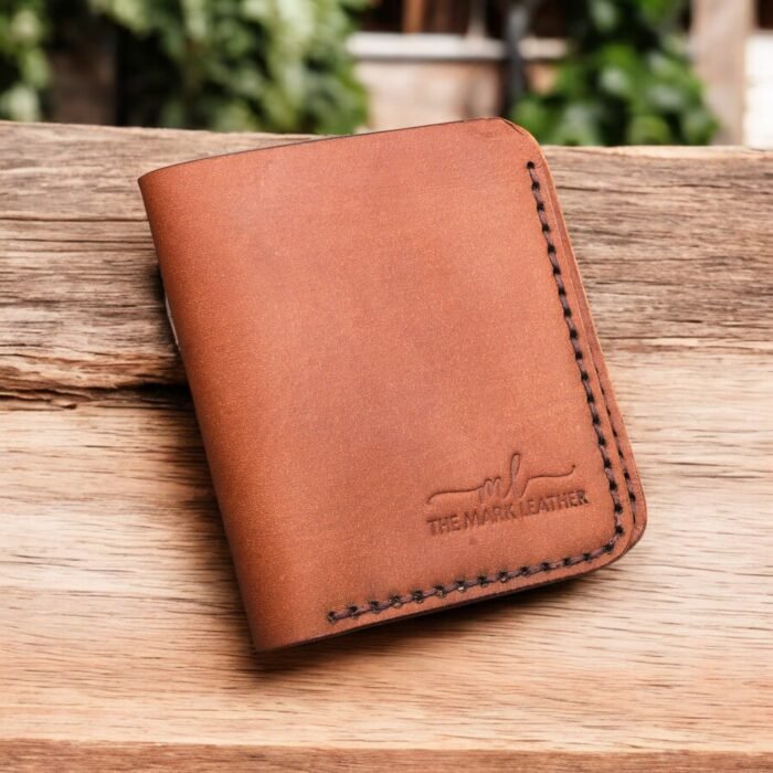 Handmade Cowhide Crazy Horse Leather Bifold Wallet – Vintage Cardholder for Minimalist, Birthday Gift themarkleather