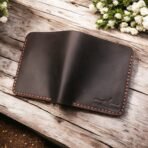 Handmade Cowhide Crazy Horse Leather Bifold Wallet – Vintage Cardholder for Minimalist, Birthday Gift themarkleather