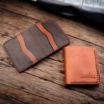 Handmade Cowhide Crazy Horse Leather Bifold Wallet – Vintage Cardholder for Minimalist, Birthday Gift themarkleather