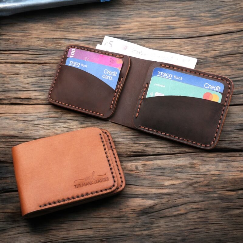 Handmade Leather Bifold Wallet – Slim & Stylish Cardholder for Men & Women themarkleather