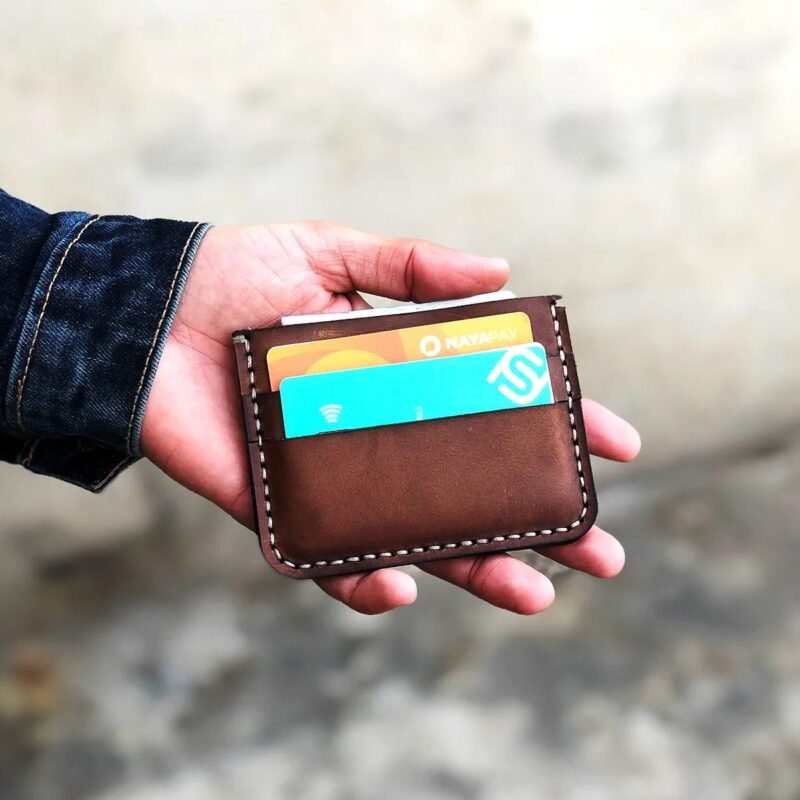 Horizontal Cardholder - Leather Minimalist Front Pocket Wallet, Slim Credit Card Holder Case, Full Grain Leather, Slim Leather Cardholder themarkleather themarkleather.co.uk themarkleather.etsy.com
