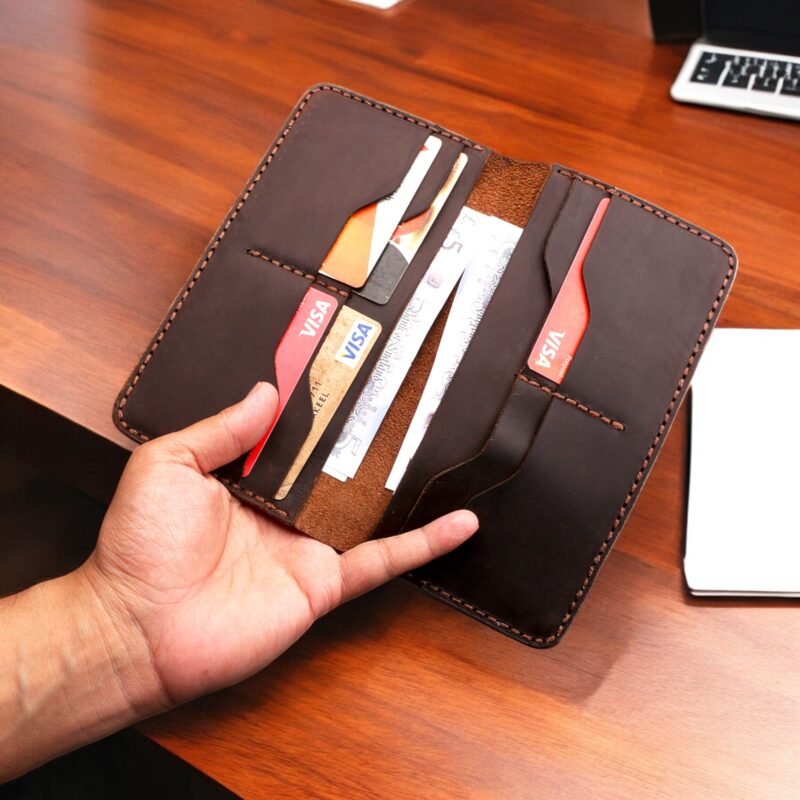 handmade leather long wallet, coat wallet for men, bifold leather wallet, luxury leather purse, full grain leather wallet, personalized leather wallet, roper wallet, vintage leather wallet, cardholder wallet for men, men’s leather gift, gift for him, minimalist leather wallet, premium leather wallet, handmade wallet for men, custom leather wallet, themarkleather.co.uk themarkleather.com themarkleather