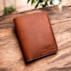 Personalized Bifold Wallet for Men, Crazy Horse Leather Wallet, Handmade Cowhide Card Holder, Slim Brown Leather Purse, Father's Day Gift themarkleather.etsy.com, themarkleather.com, themarkelather.co.uk