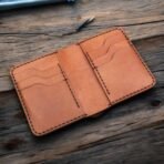 Personalized Bifold Wallet for Men, Crazy Horse Leather Wallet, Handmade Cowhide Card Holder, Slim Brown Leather Purse, Father's Day Gift themarkleather.etsy.com, themarkleather.com, themarkelather.co.uk