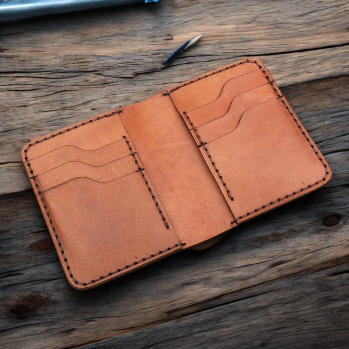 Personalized Bifold Wallet for Men, Crazy Horse Leather Wallet, Handmade Cowhide Card Holder, Slim Brown Leather Purse, Father's Day Gift themarkleather.etsy.com, themarkleather.com, themarkelather.co.uk