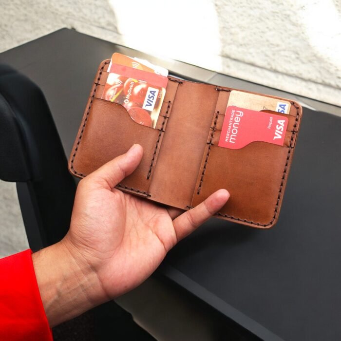 Personalized Bifold Wallet for Men, Crazy Horse Leather Wallet, Handmade Cowhide Card Holder, Slim Brown Leather Purse, Father's Day Gift themarkleather.etsy.com, themarkleather.com, themarkelather.co.uk