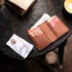 Personalized Bifold Wallet for Men, Crazy Horse Leather Wallet, Handmade Cowhide Card Holder, Slim Brown Leather Purse, Father's Day Gift themarkleather.etsy.com, themarkleather.com, themarkelather.co.uk